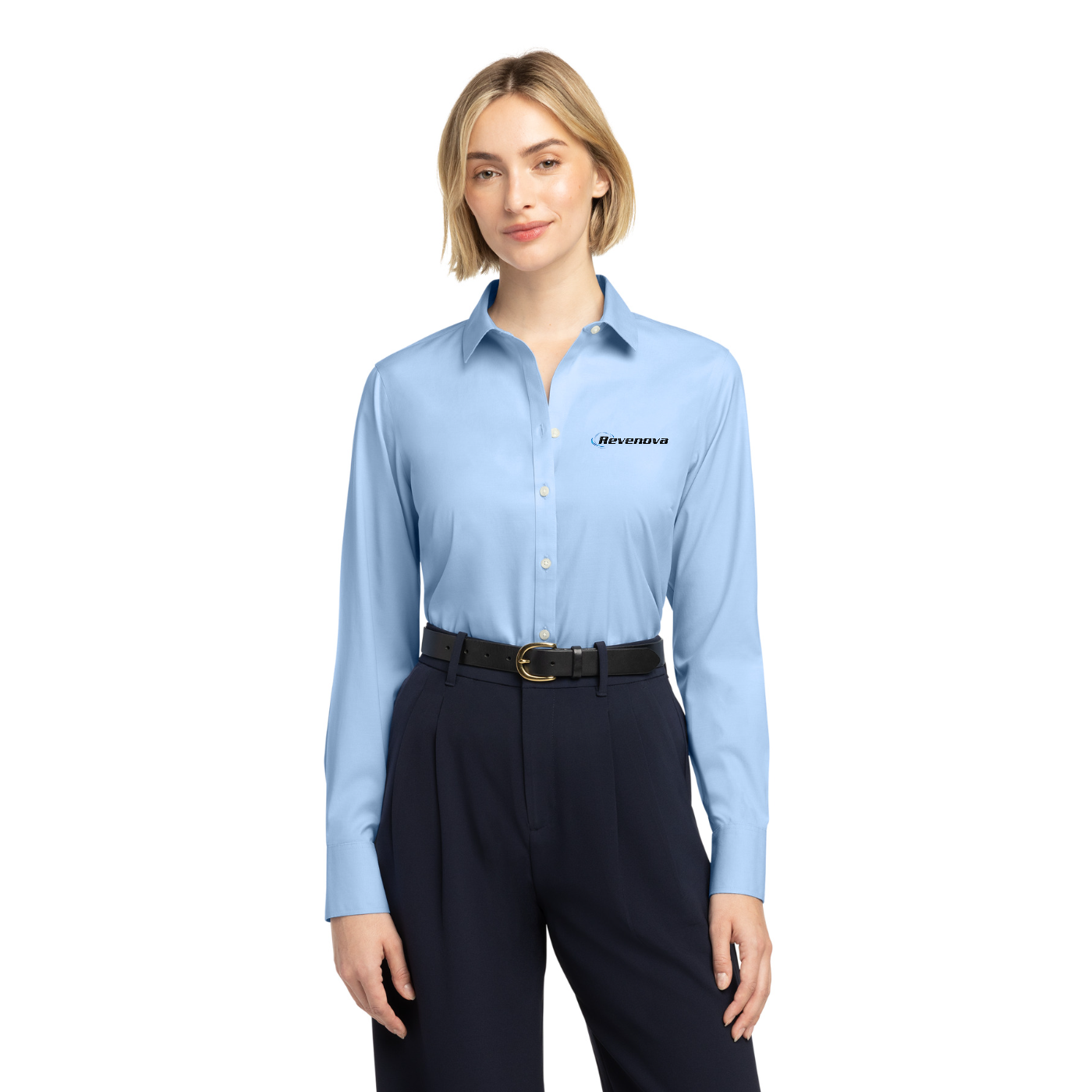 Brooks Brothers Women's Wrinkle-Free Stretch Pinpoint Shirt — model