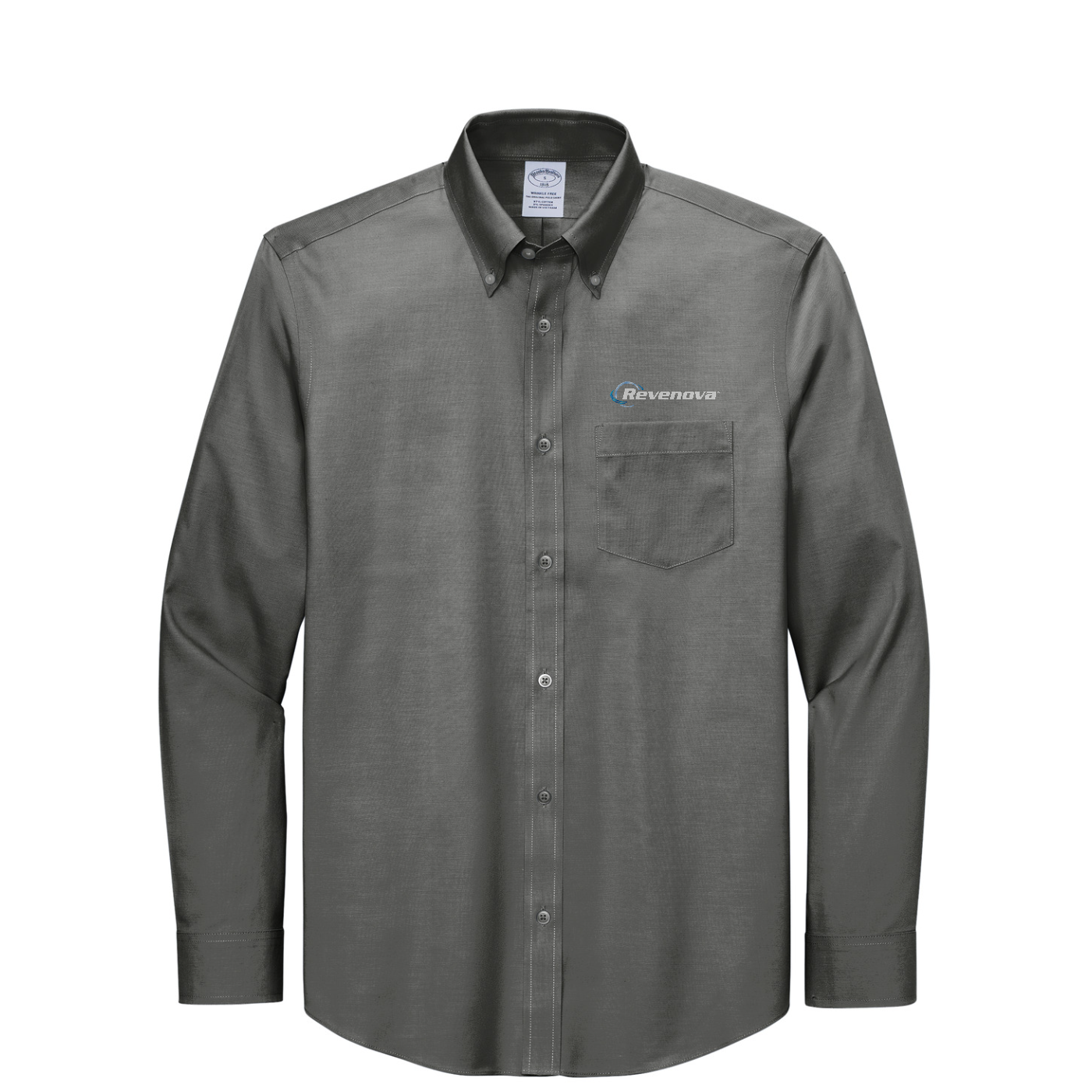 Brooks Brothers Wrinkle-Free Stretch Pinpoint Shirt — Deep Black