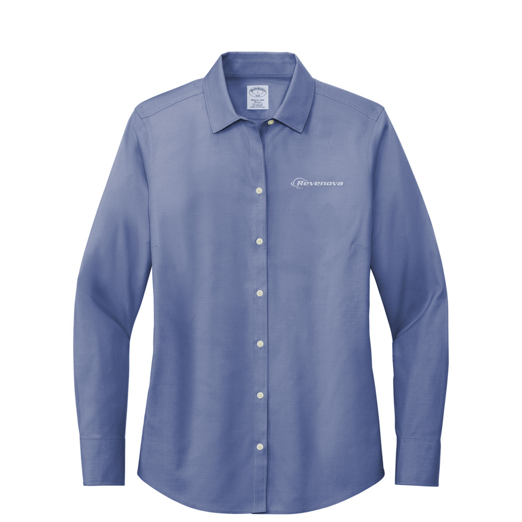 Brooks Brothers Women's Wrinkle-Free Stretch Pinpoint Shirt — Cobalt Blue