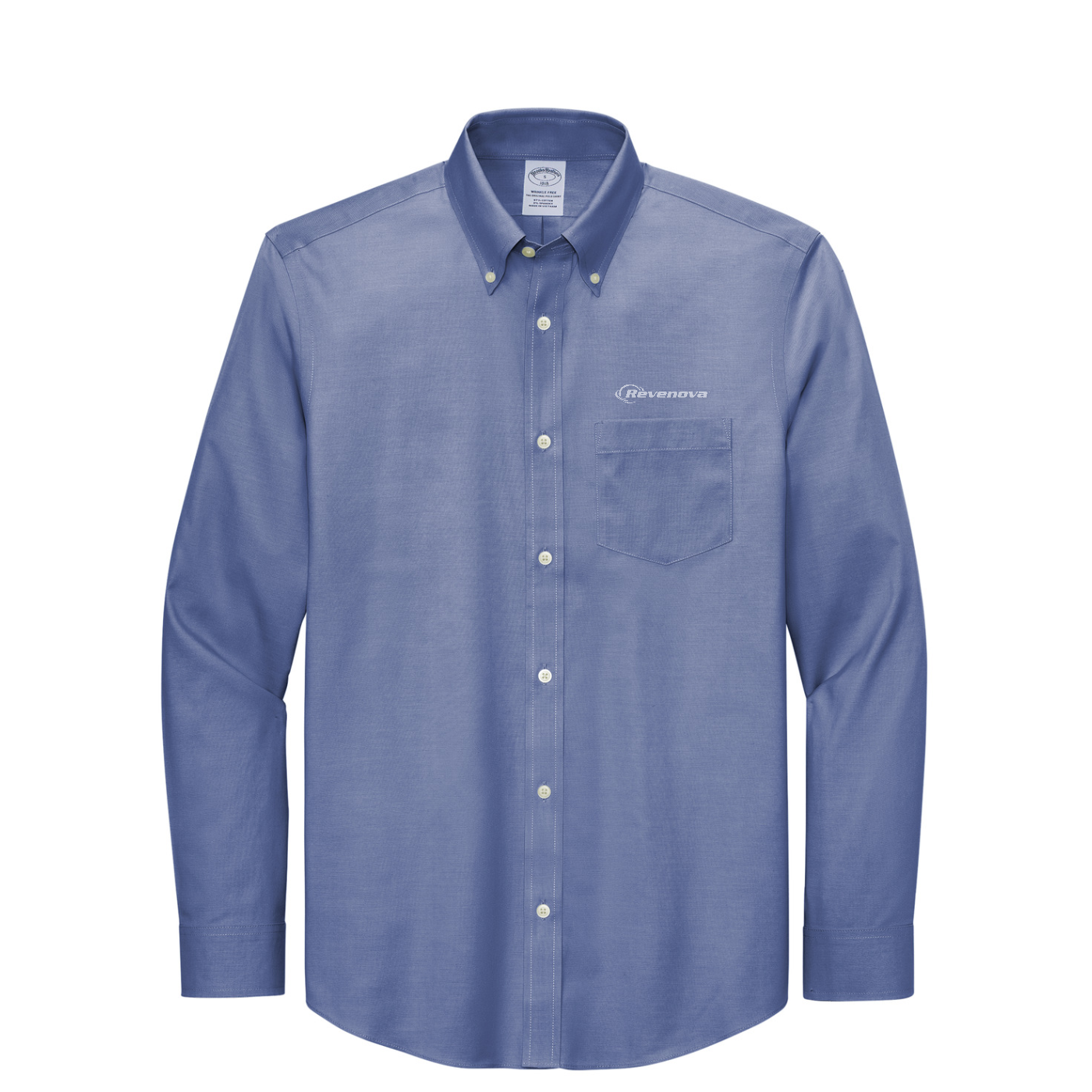 Brooks Brothers Wrinkle-Free Stretch Pinpoint Shirt — Cobalt Blue