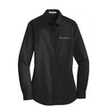 Port Authority Women's SuperPro Twill Shirt — Black